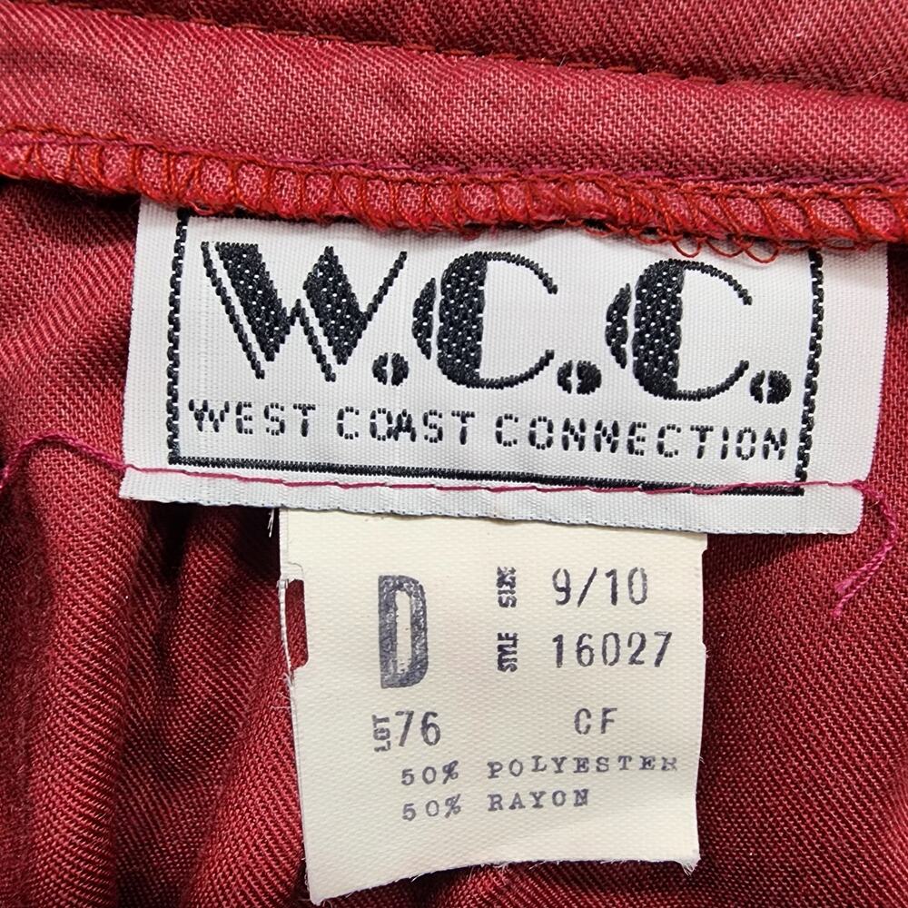 Vintage 70s W.C.C. West Coast Connection Skirt Women 9/10 Red Purple Embroidered - Picture 5 of 9